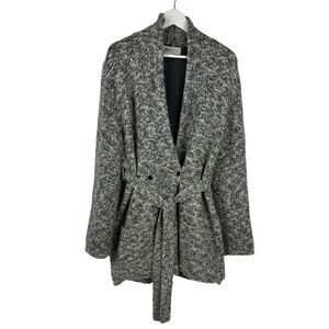 Worth Lined Sweater Jacket size Medium Wool Blend Gray